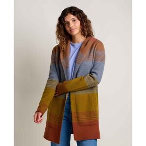 Toad&Co Women's Small Coyote Ombre Merino Wool Heartfelt Hoodie Cardigan HR7-40